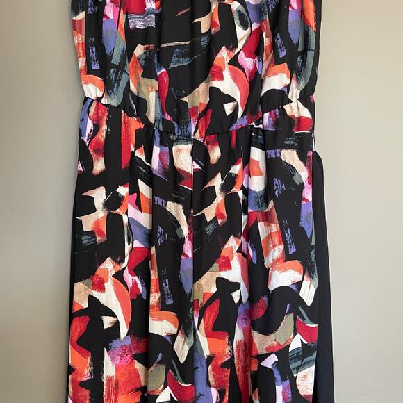 New York & Company Abstract Print Jumpsuit Size XXL Wide Leg Flowy Colorful Chic - Picture 6 of 16